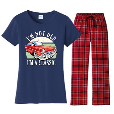 I'm Not Old I'm A Classic Car Vintage Retro Women's Flannel Pajama Set