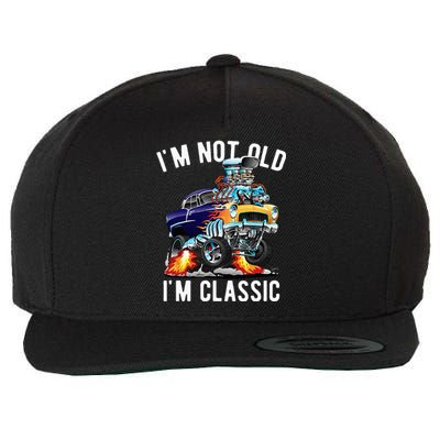 Im Not Old Im Classic Funny Hotrod Classic Car Cartoon Wool Snapback Cap