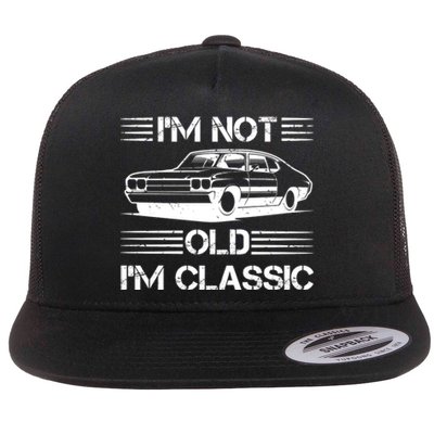 Im Not Old Im Classic Funny Car Graphic Flat Bill Trucker Hat