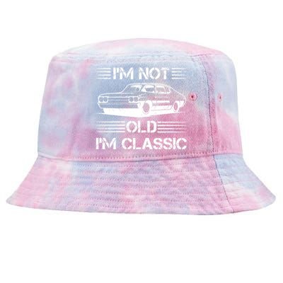 Im Not Old Im Classic Funny Car Graphic Tie-Dyed Bucket Hat