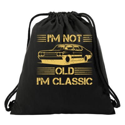 Im Not Old Im Classic Funny Car Graphic Drawstring Bag