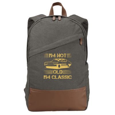 Im Not Old Im Classic Funny Car Graphic Cotton Canvas Backpack