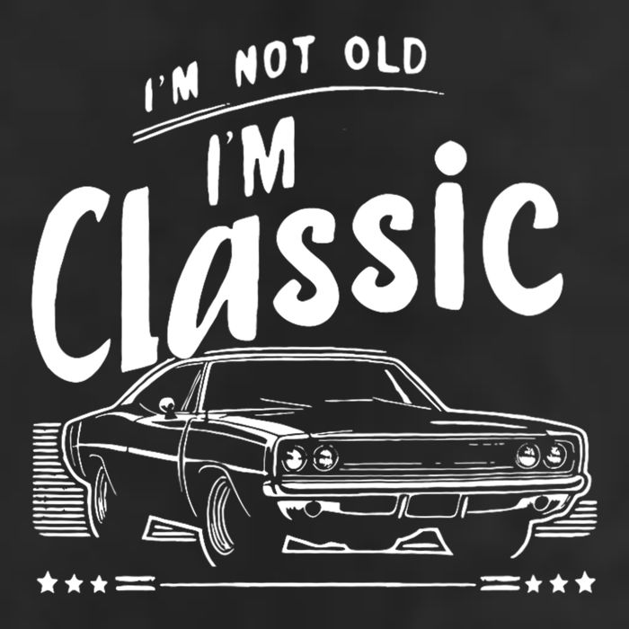 IM Not Old IM Classic Funny Car Graphic 7 Panel Mesh Trucker Snapback Hat