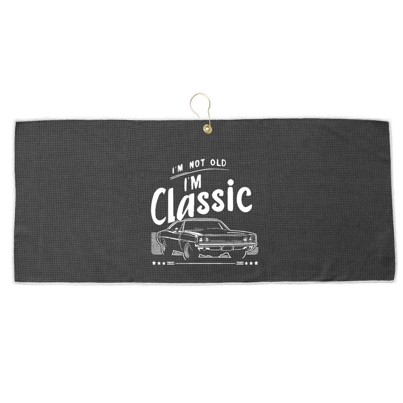 IM Not Old IM Classic Funny Car Graphic Large Microfiber Waffle Golf Towel