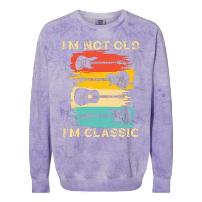 Im Not Old Im Classic Retro Vintage Pickup Guitar Colorblast Crewneck Sweatshirt