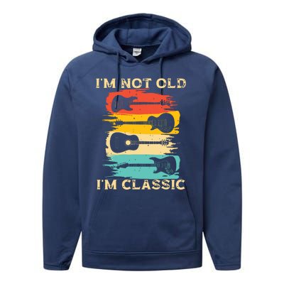 Im Not Old Im Classic Retro Vintage Pickup Guitar Performance Fleece Hoodie