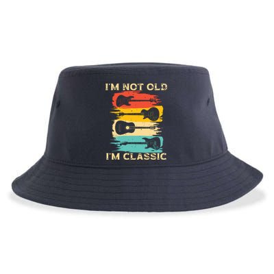 Im Not Old Im Classic Retro Vintage Pickup Guitar Sustainable Bucket Hat