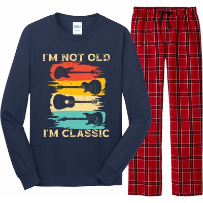 Im Not Old Im Classic Retro Vintage Pickup Guitar Long Sleeve Pajama Set