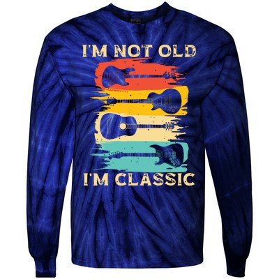 Im Not Old Im Classic Retro Vintage Pickup Guitar Tie-Dye Long Sleeve Shirt