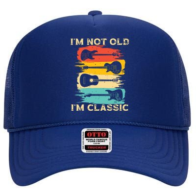 Im Not Old Im Classic Retro Vintage Pickup Guitar High Crown Mesh Back Trucker Hat