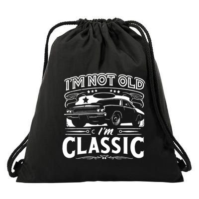 IM Not Old IM Classic Funny Car Graphic Drawstring Bag