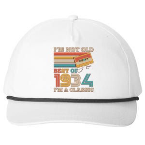 Im Not Old Best Of 1934 Im A Classic 90th Birthday Snapback Five-Panel Rope Hat