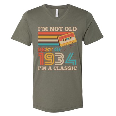 Im Not Old Best Of 1934 Im A Classic 90th Birthday V-Neck T-Shirt