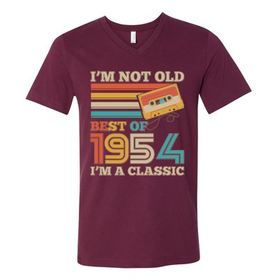 Im Not Old Best Of 1954 Im A Classic 70th Birthday V-Neck T-Shirt