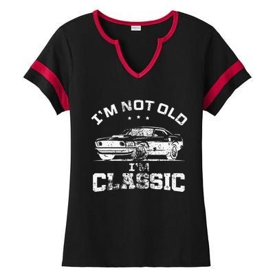 I'm Not Old I'm A Classic Vintage Car Truck Birthday Ladies Halftime Notch Neck Tee