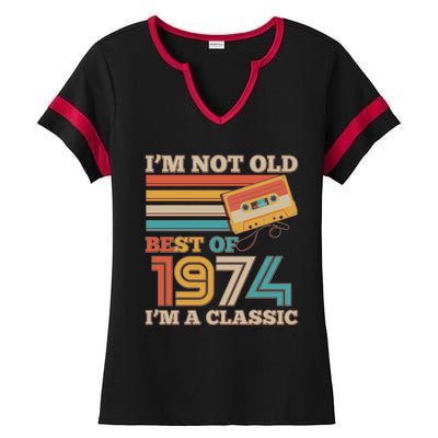 Im Not Old Best Of 1974 Im A Classic 50th Birthday Ladies Halftime Notch Neck Tee