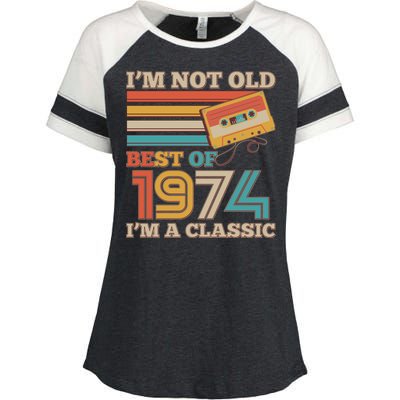 Im Not Old Best Of 1974 Im A Classic 50th Birthday Enza Ladies Jersey Colorblock Tee