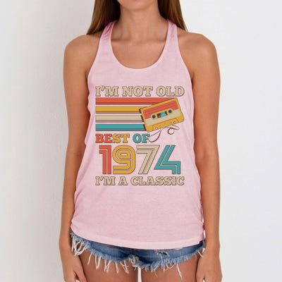 Im Not Old Best Of 1974 Im A Classic 50th Birthday Women's Knotted Racerback Tank