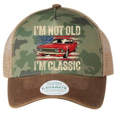 Im Not Old Im Classic Car Vintage Dad Fathers Day Legacy Tie Dye Trucker Hat