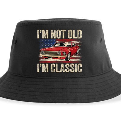 Im Not Old Im Classic Car Vintage Dad Fathers Day Sustainable Bucket Hat