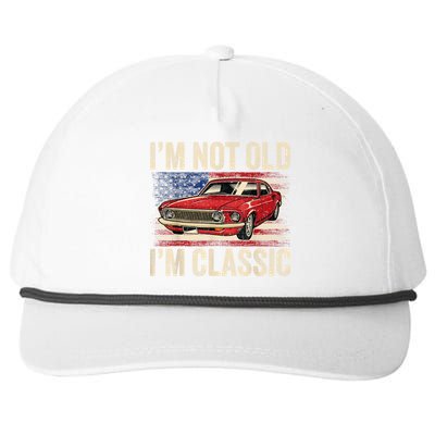 Im Not Old Im Classic Car Vintage Dad Fathers Day Snapback Five-Panel Rope Hat