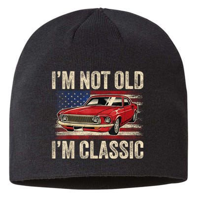 Im Not Old Im Classic Car Vintage Dad Fathers Day Sustainable Beanie