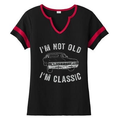 I'm Not Old I'm Classic Funny Car Ladies Halftime Notch Neck Tee