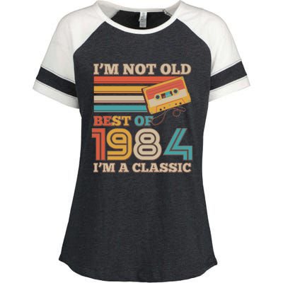 Im Not Old Best Of 1984 Im A Classic 40th Birthday Enza Ladies Jersey Colorblock Tee