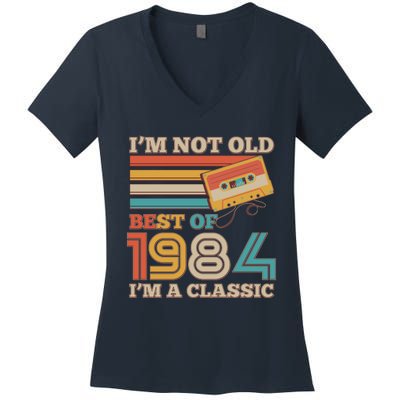 Im Not Old Best Of 1984 Im A Classic 40th Birthday Women's V-Neck T-Shirt