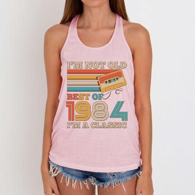 Im Not Old Best Of 1984 Im A Classic 40th Birthday Women's Knotted Racerback Tank