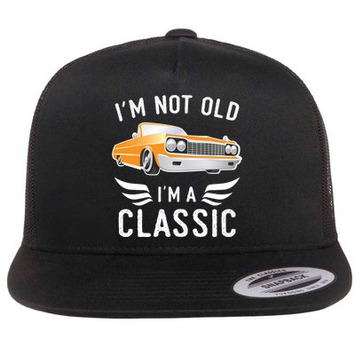 I'm Not Old I'm A Classic Retro Car Grandma Grandpa Birthday Gift Flatbill Hat