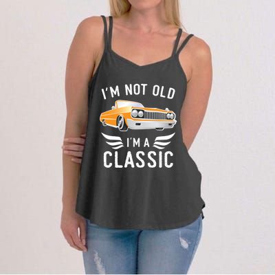 I'm Not Old I'm A Classic Retro Car Grandma Grandpa Birthday Gift Women's Strappy Tank