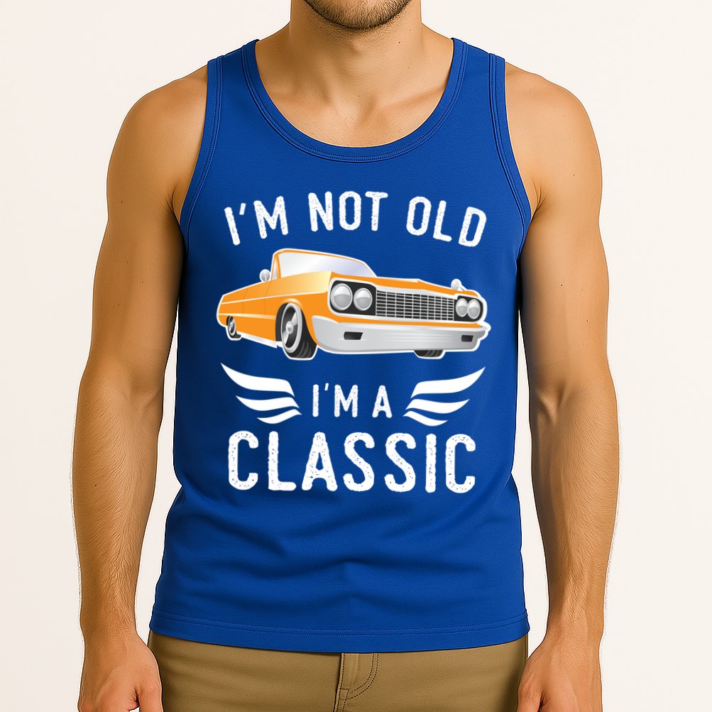 I'm Not Old I'm A Classic Retro Car Grandma Grandpa Birthday Gift Tank Top