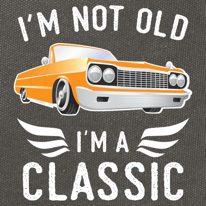 I'm Not Old I'm A Classic Retro Car Grandma Grandpa Birthday Gift Cotton Canvas Backpack