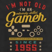 IM Not Old IM A Skilled Gamer 1955 Videogame Gaming Gift 7 Panel Mesh Trucker Snapback Hat