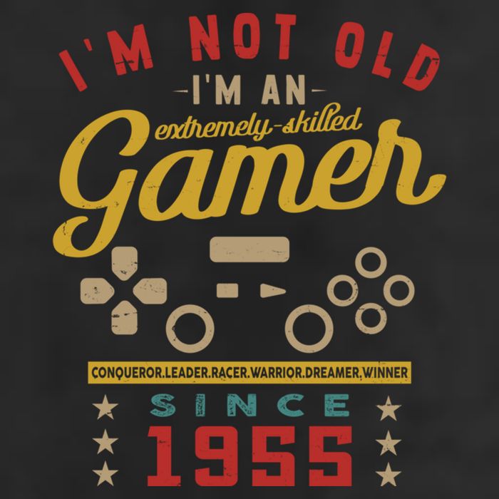 IM Not Old IM A Skilled Gamer 1955 Videogame Gaming Gift 7 Panel Mesh Trucker Snapback Hat