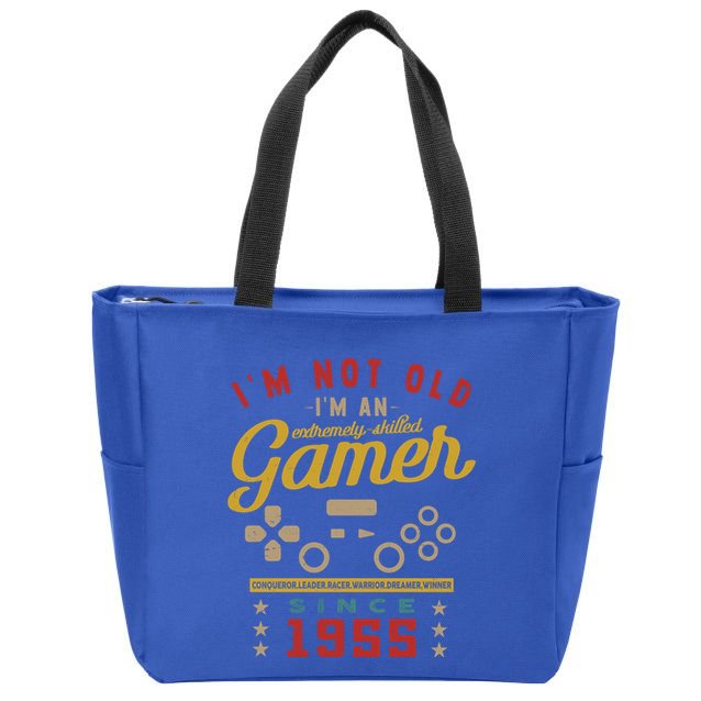 IM Not Old IM A Skilled Gamer 1955 Videogame Gaming Gift Zip Tote Bag
