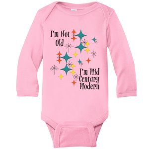 I'm Not Old I'm Mid Century Modern Space Age Birthday Funny Baby Long Sleeve Bodysuit