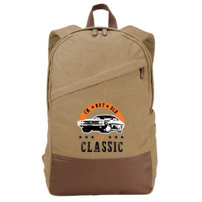 IM Not Old IM Classic Muscle Cars Retro Dad Vintage Car Cotton Canvas Backpack
