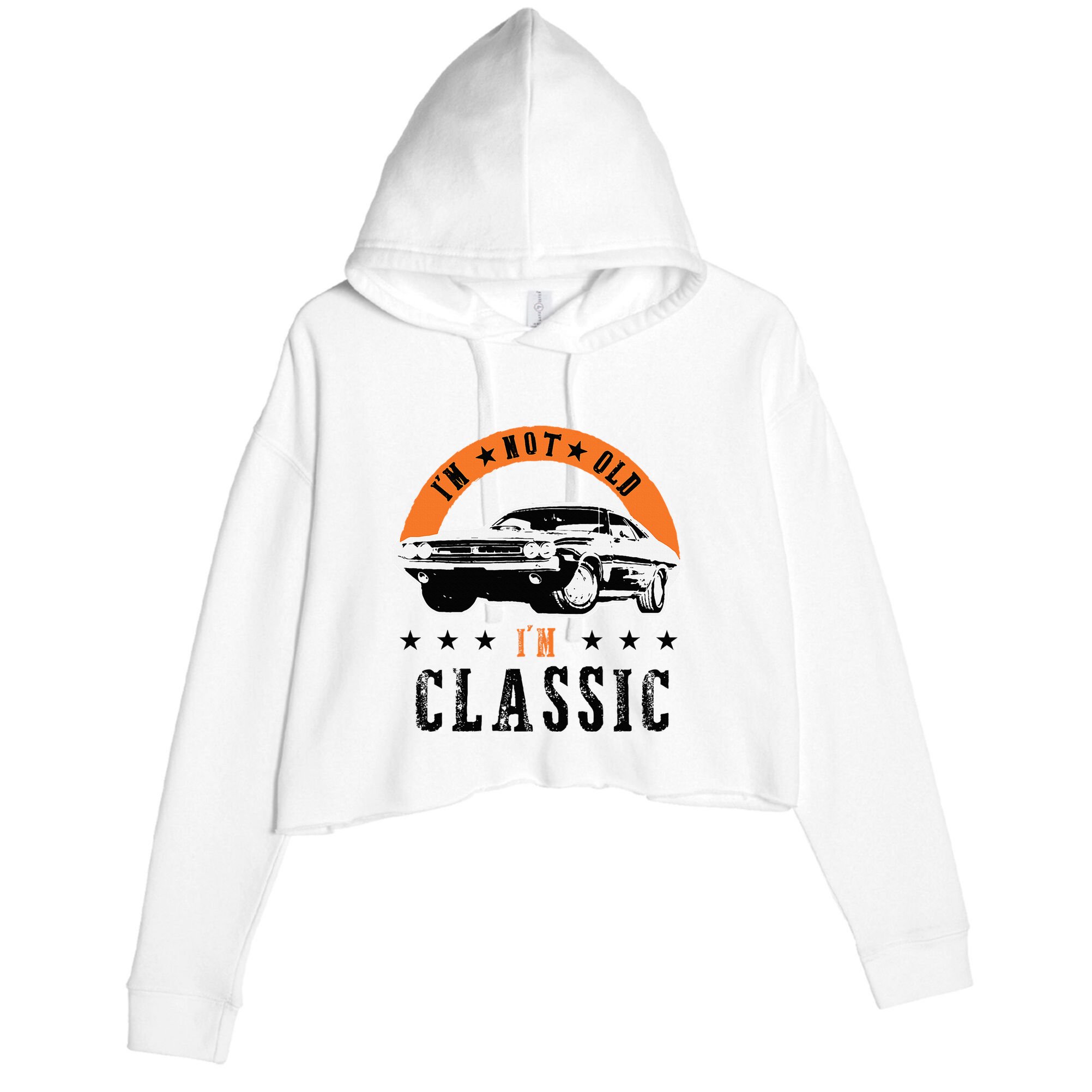 IM Not Old IM Classic Muscle Cars Retro Dad Vintage Car Crop Fleece Hoodie