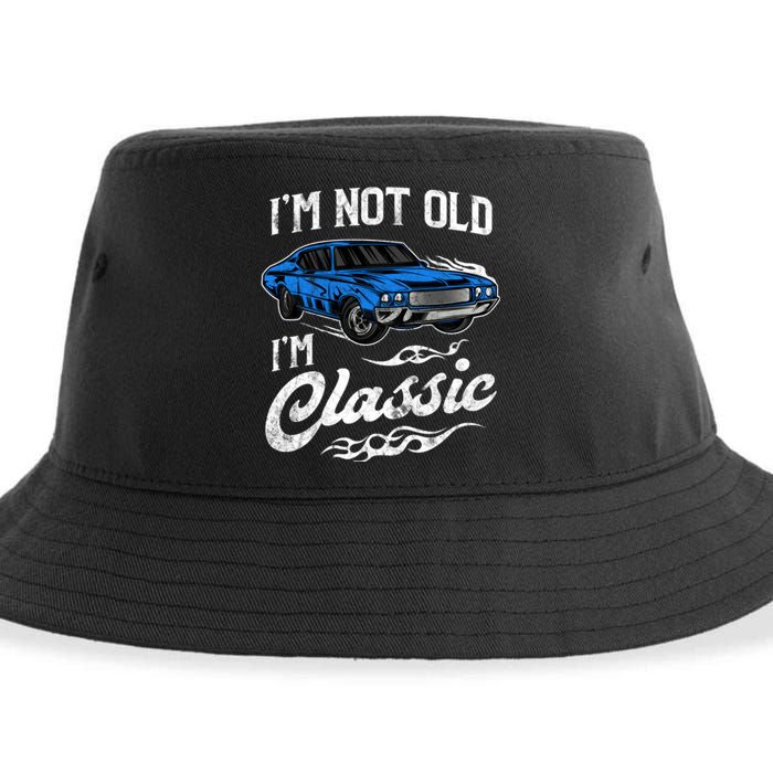 IM Not Old IM Classic Vintage Muscle Car Lover Gift Sustainable Bucket Hat