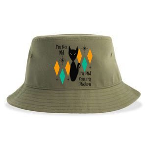 Im Not Old Im Mid Century Modern Black Cat Birthday Funny Sustainable Bucket Hat