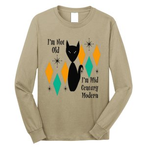 Im Not Old Im Mid Century Modern Black Cat Birthday Funny Long Sleeve Shirt