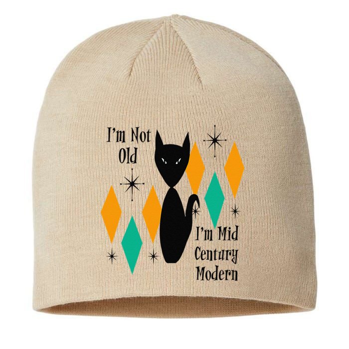 Im Not Old Im Mid Century Modern Black Cat Birthday Funny Sustainable Beanie