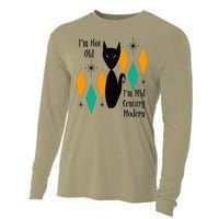 Im Not Old Im Mid Century Modern Black Cat Birthday Funny Cooling Performance Long Sleeve Crew