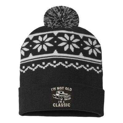 IM Not Old IM Classic Retro Truck Distressed Design USA-Made Snowflake Beanie