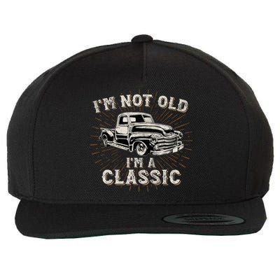 IM Not Old IM Classic Retro Truck Distressed Design Wool Snapback Cap