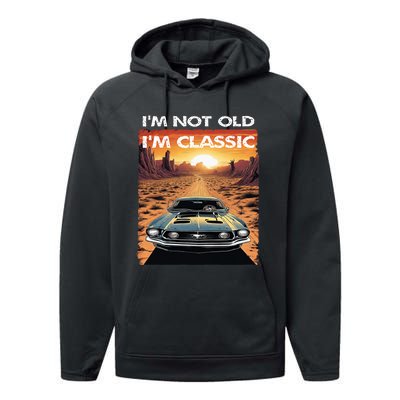 IM Not Old IM Classic Funny Car Vehicle Addicts Piston Performance Fleece Hoodie