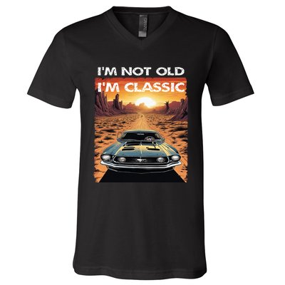 IM Not Old IM Classic Funny Car Vehicle Addicts Piston V-Neck T-Shirt