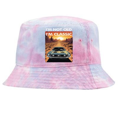 IM Not Old IM Classic Funny Car Vehicle Addicts Piston Tie-Dyed Bucket Hat